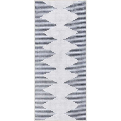 Bree Moroccan Diamond Stripes Ivory Grey Area Flat-Weave Rug Well Woven