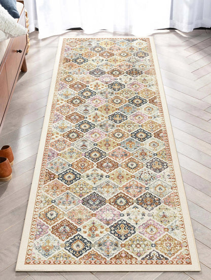Maeve Vintage Trellis Multi Beige Flat-Weave Rug Well Woven