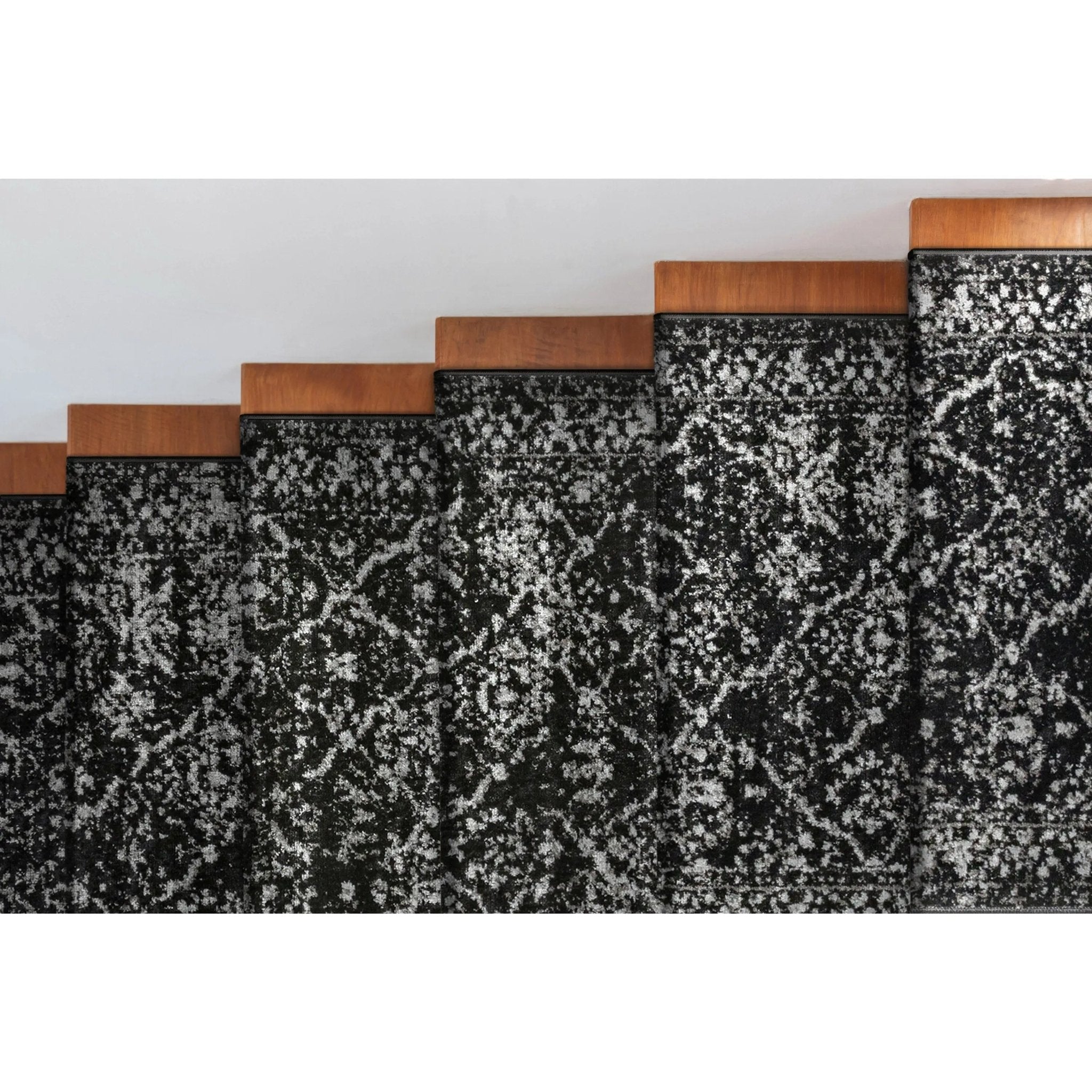 Argos Custom Size Runner Vintage Medallion Oriental Black Choose Your Width x Choose Your Length Hallway Runner Rug - Well Woven
