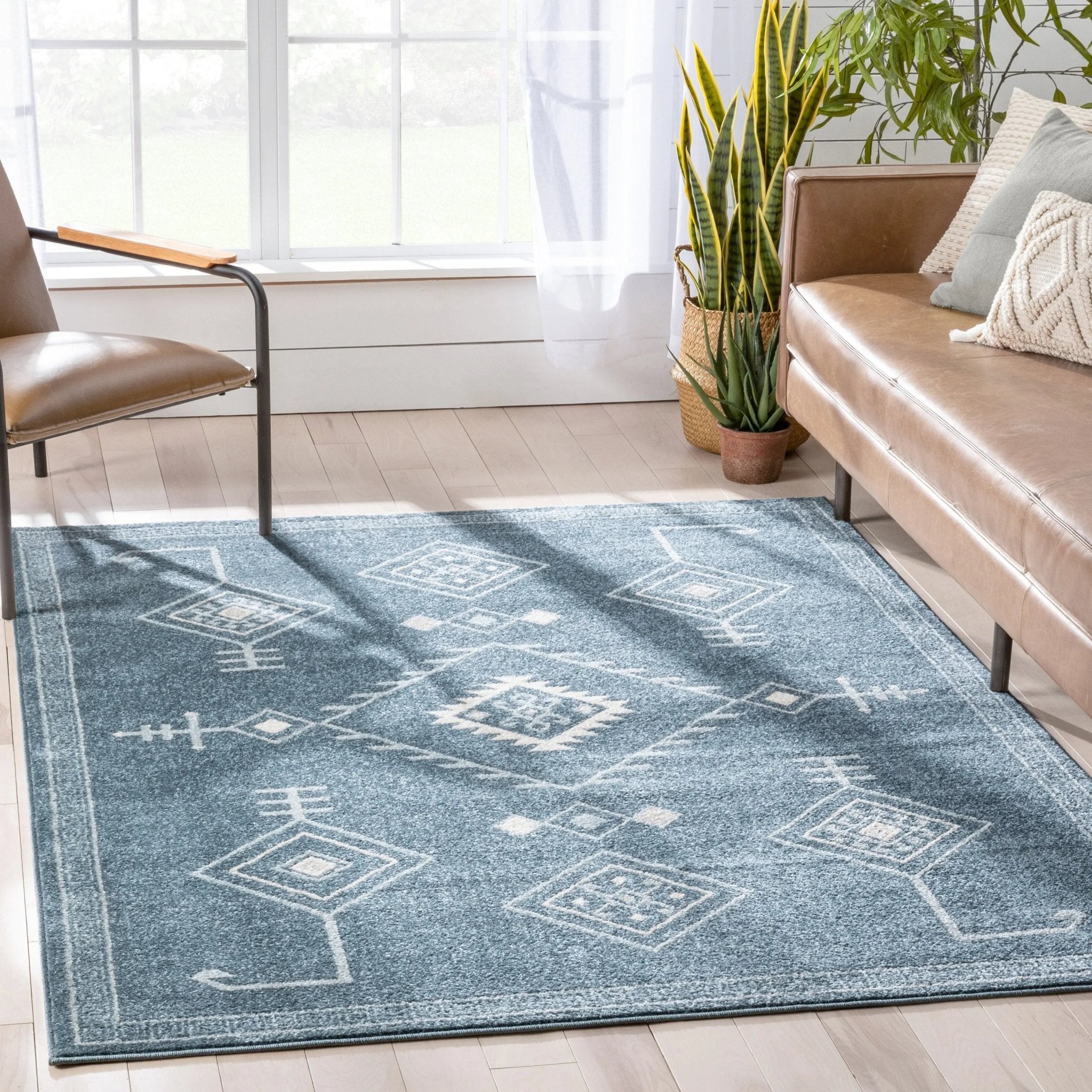 Azra Tribal Medallion Dark Blue Rug Well Woven