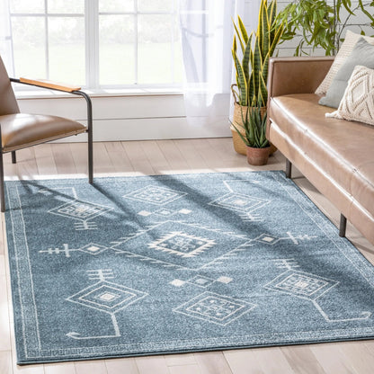Azra Tribal Medallion Dark Blue Rug Well Woven