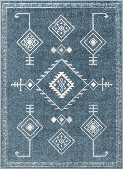 Azra Tribal Medallion Dark Blue Rug Well Woven