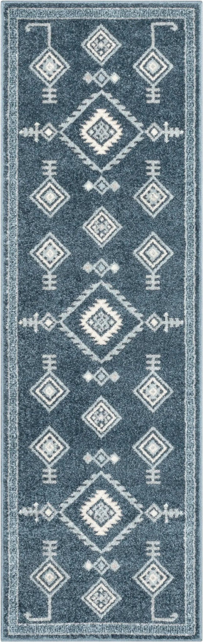 Azra Tribal Medallion Dark Blue Rug Well Woven