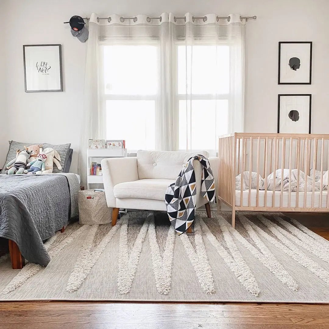 Brigida Coastal Pattern Beige High-Low Flat-Weave 7'10" x 9'10" Rug Well Woven