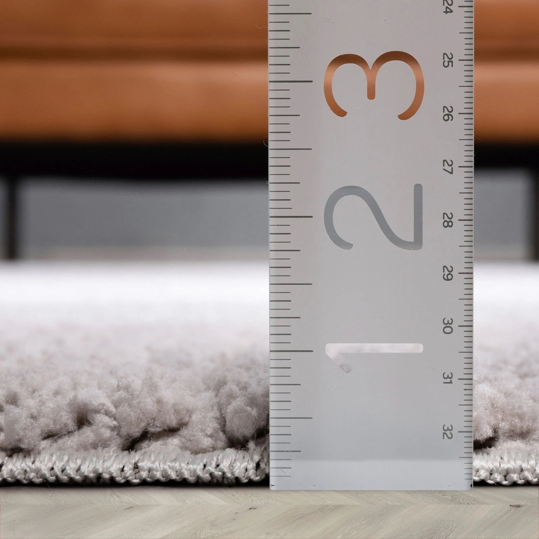 Carlow Solid & Striped Textured Taupe Ivory Ultra Soft High-Low Shag Rug Well Woven