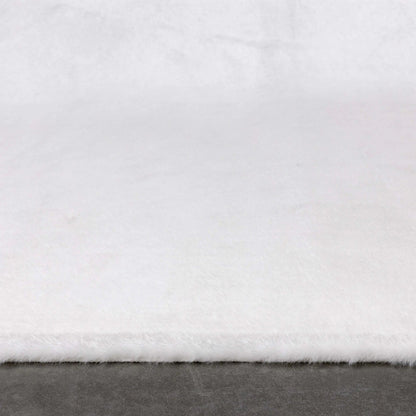 Crest Modern Glam Faux Fur Plush White Shag Rug Well Woven