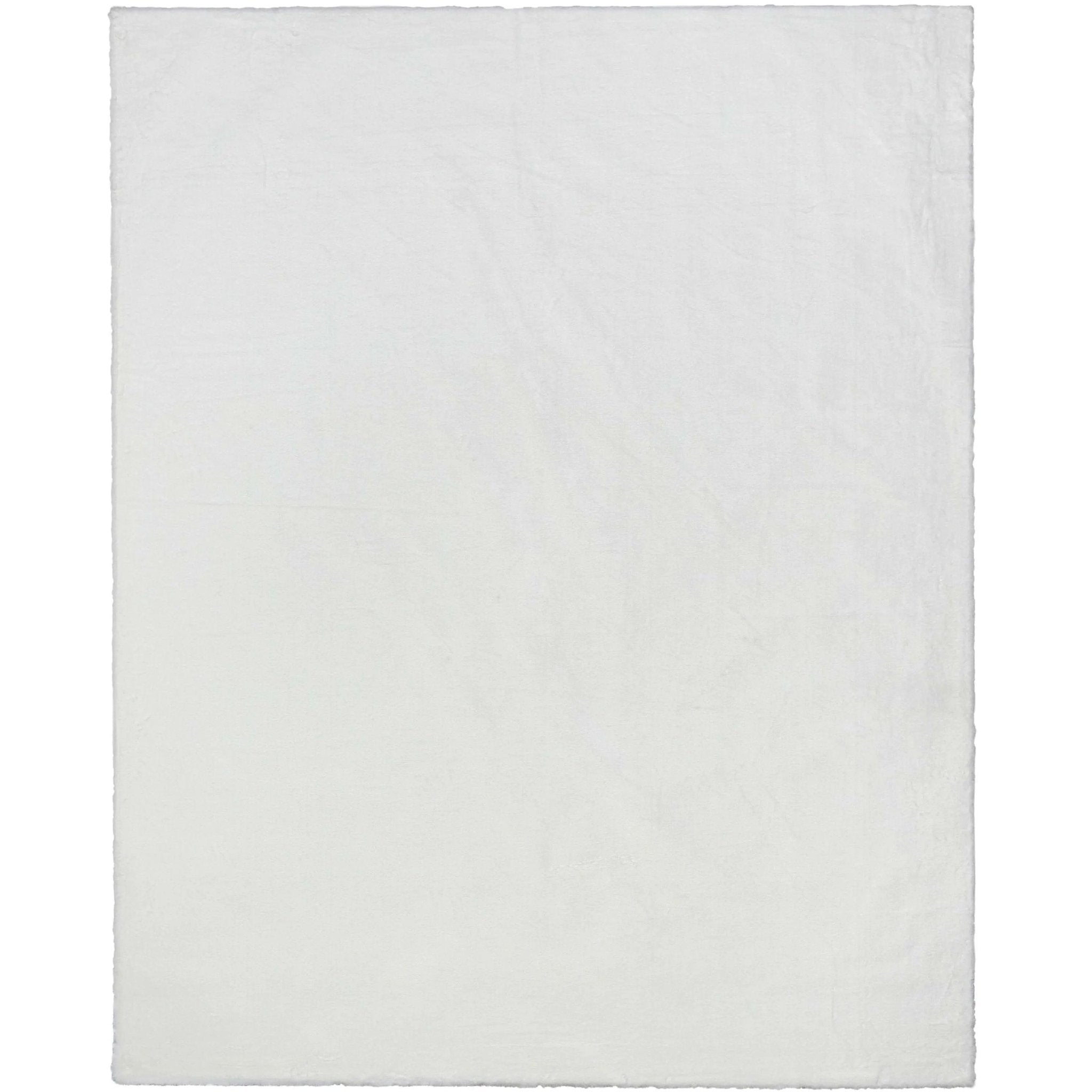 Crest Modern Glam Faux Fur Plush White Shag Rug Well Woven