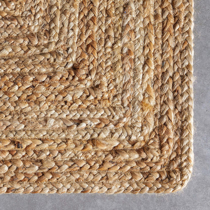 Jemma Natural-Fiber Braided Pattern Natural Hand-Woven Chunky-Textured Rug Well Woven