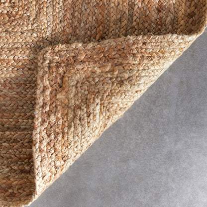 Jemma Natural-Fiber Braided Pattern Natural Hand-Woven Chunky-Textured Rug Well Woven