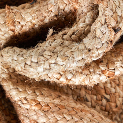 Jemma Natural-Fiber Braided Pattern Natural Hand-Woven Chunky-Textured Rug Well Woven