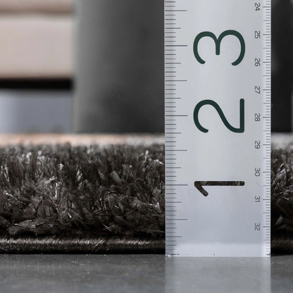 Luz Modern Geometric Grey Orange 3D Textured Thick & Soft Shag Rug Well Woven