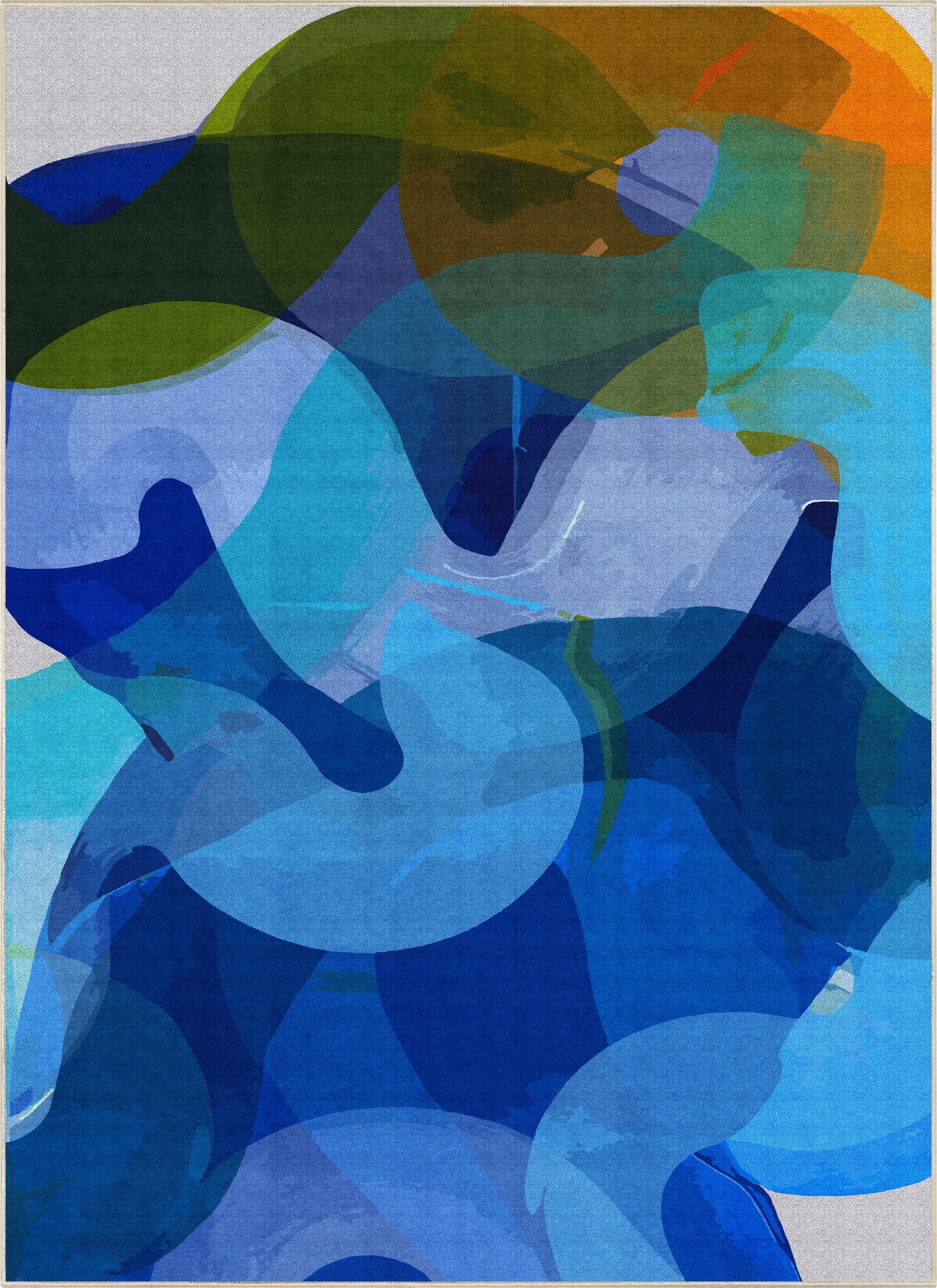 Don’t Overthink low-pile area rug by Claire Desjardins, overhead view.