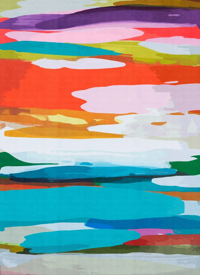 On Holiday abstract rug artwork by Claire Desjardins.