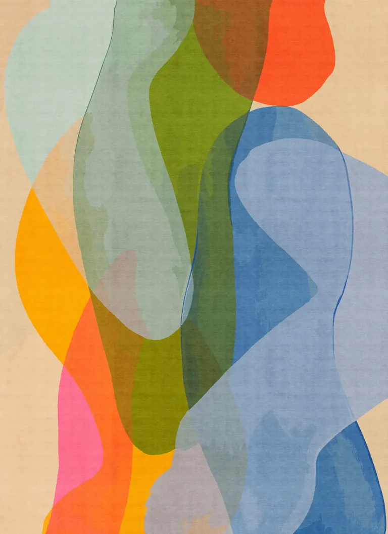Late September abstract rug artwork by Claire Desjardins.