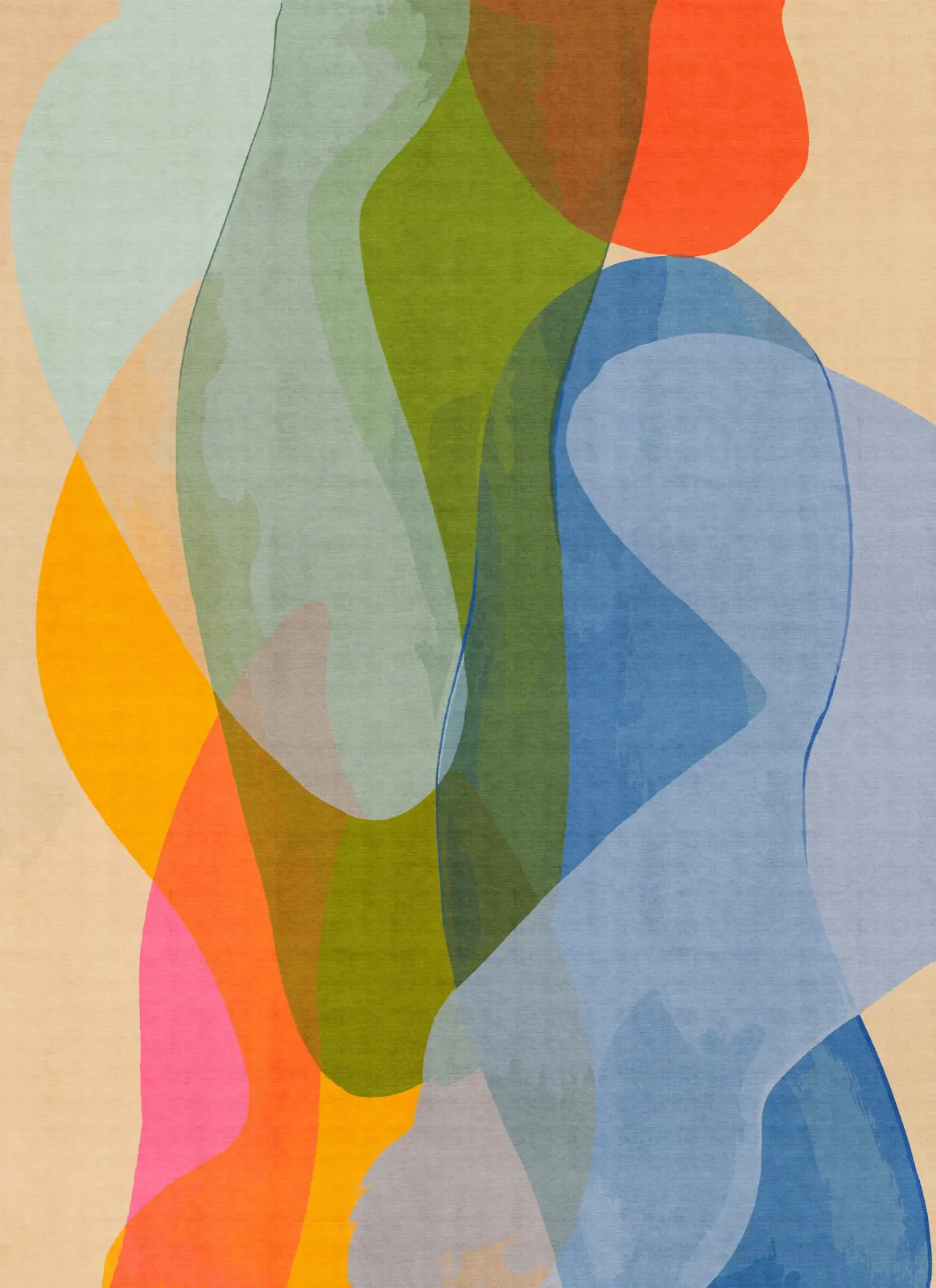 Late September abstract rug artwork by Claire Desjardins.