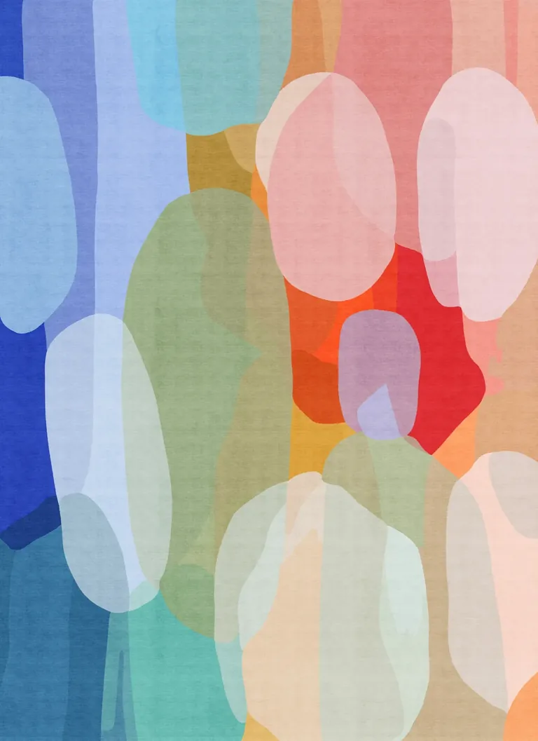 Make Me Laugh abstract rug artwork by Claire Desjardins.