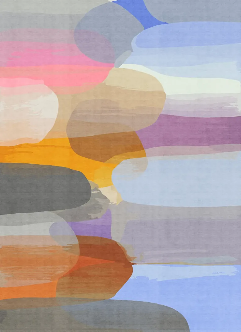 When the Sun Sets abstract rug artwork by Claire Desjardins.