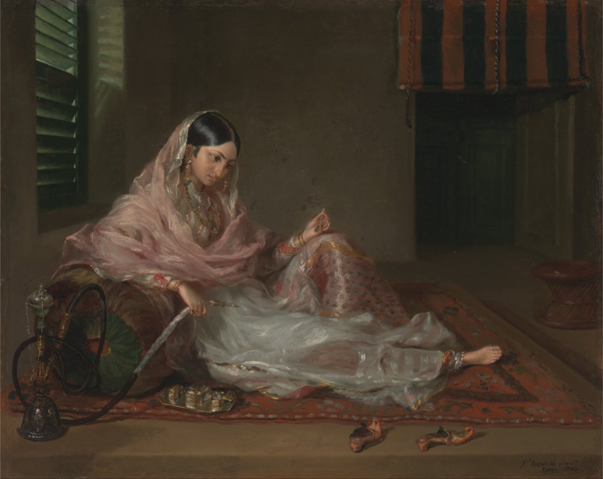 Francesco Renaldi's 1789 painting, made in Dhaka — a woman dressed in the transparent muslin the world called woven air.