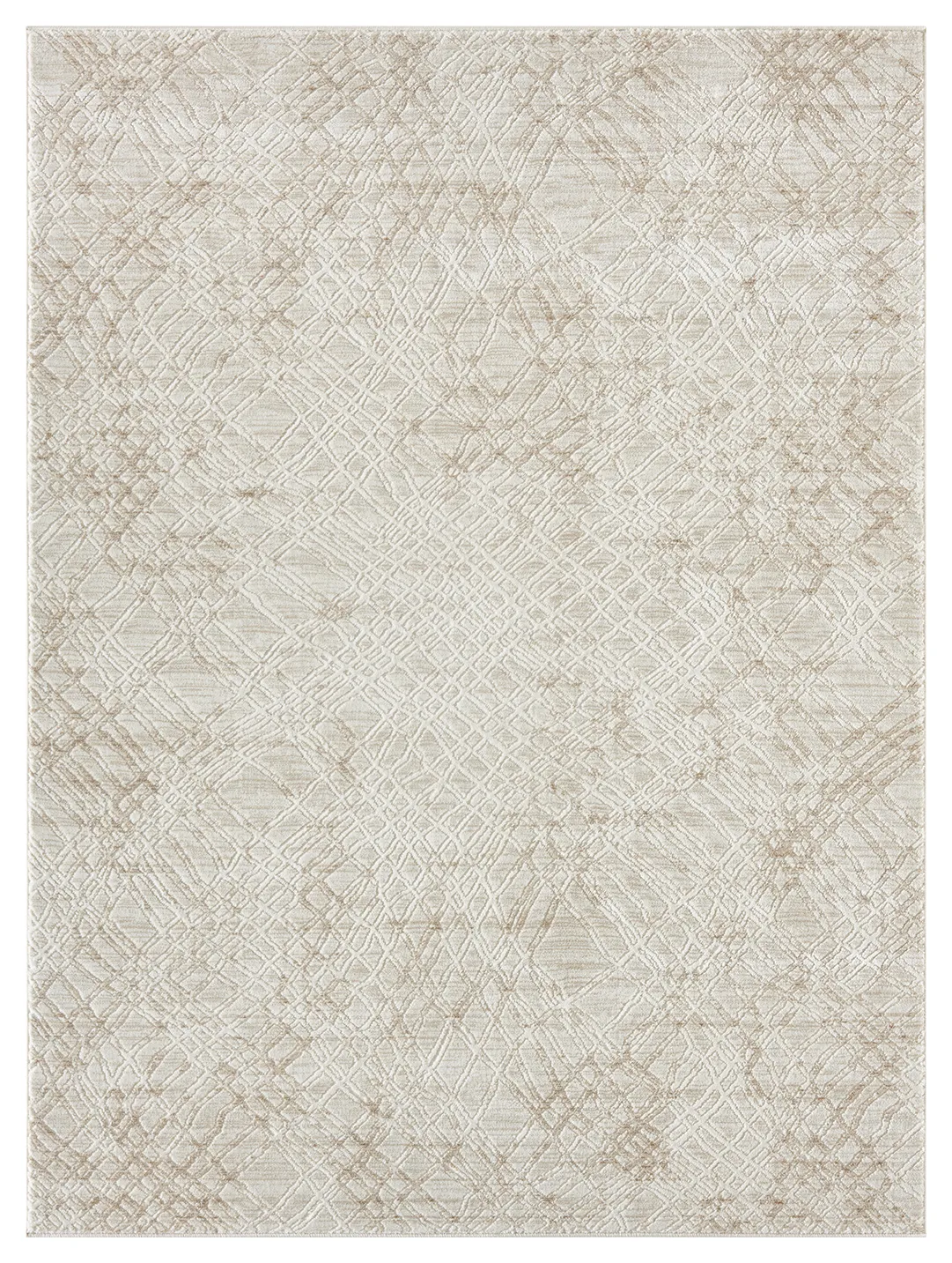 Lafayette Sterling cream and gold abstract area rug, overhead view